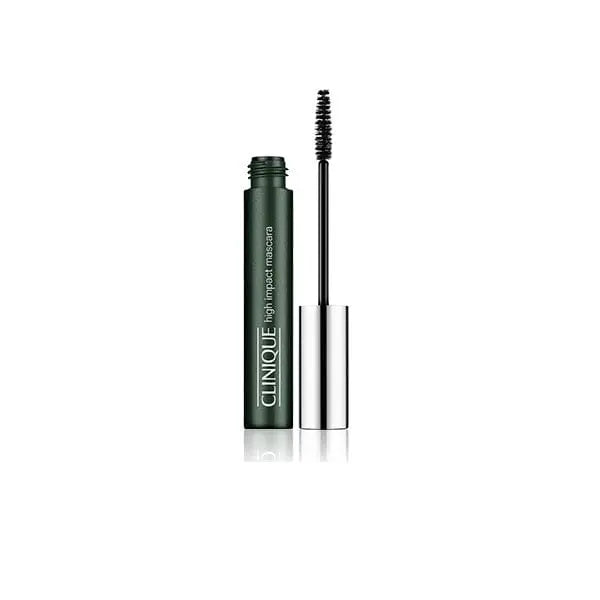 Clinique High Impact mascara in Black Brown, by Jag Couture London New York, shown on a product display.