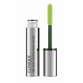 Clinique High Impact Extreme Volume Mascara in 01 Extreme Black, 10ml, with full brush applicator and sleek black packaging.