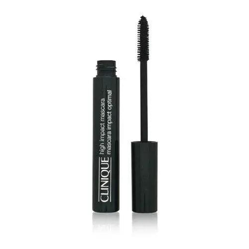 Clinique High Impact Mascara in black, 8g, featuring a sleek tube with wand applicator for bold, volumizing lash enhancement.