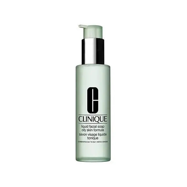 Jag Couture London New York Clinique Liquid Facial Soap for Oily Skin, 200ml bottle with clear label and pump dispenser