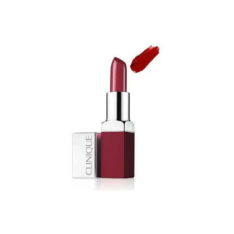Clinique Pop Lip Colour in 07 Passion Pop, vibrant pink lipstick from Jag Couture London - New York, displayed on a model's lips.