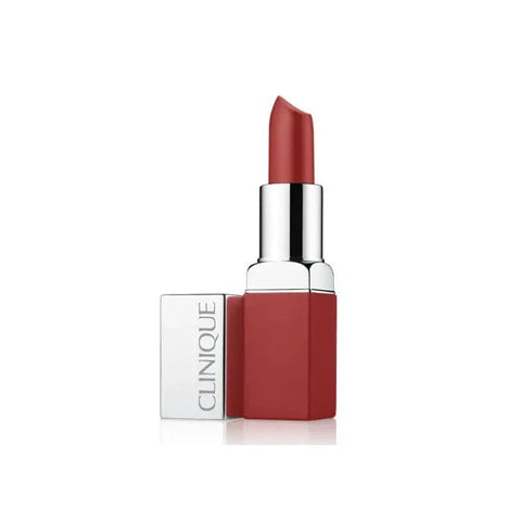 Clinique Pop Matte Lip Colour in shade 02 Icon Pop, featuring a smooth, vibrant pink lipstick in a sleek tube.