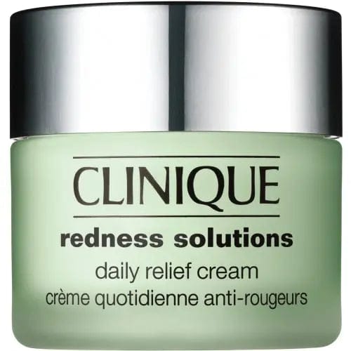 Clinique Redness Solutions Daily Relief Cream in 50ml jar, designed to soothe and reduce redness for sensitive skin.