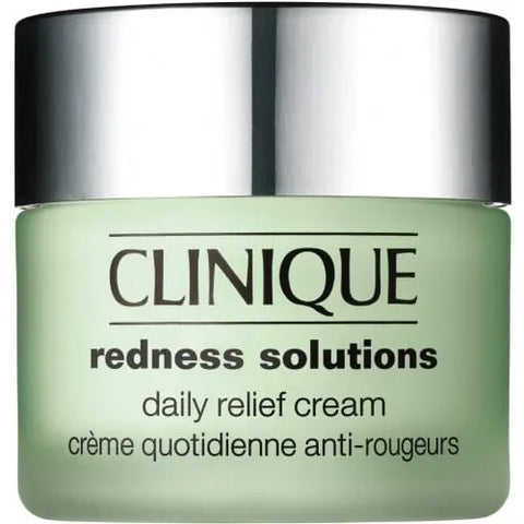 Jag Couture London New York Clinique Redness Solutions Daily Relief Cream 50ml jar with soothing skincare product