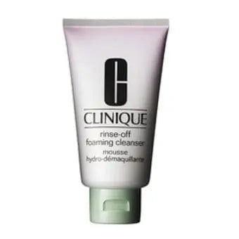 Jag Couture London - New York Clinique Rinse Off Foaming Cleanser 150ml, white bottle with pump dispenser for gentle facial cleansing