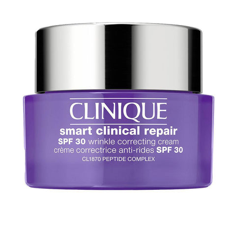 Clinique Smart Clinical Anti-Aging Cream with SPF 30 in 50ml, featuring a sleek jar and elegant packaging.