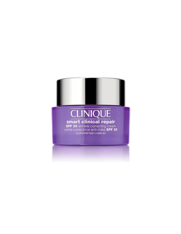 Clinique Smart Clinical Anti-Aging Cream SPF30 in 75ml jar, featuring a sleek design and skincare benefits.