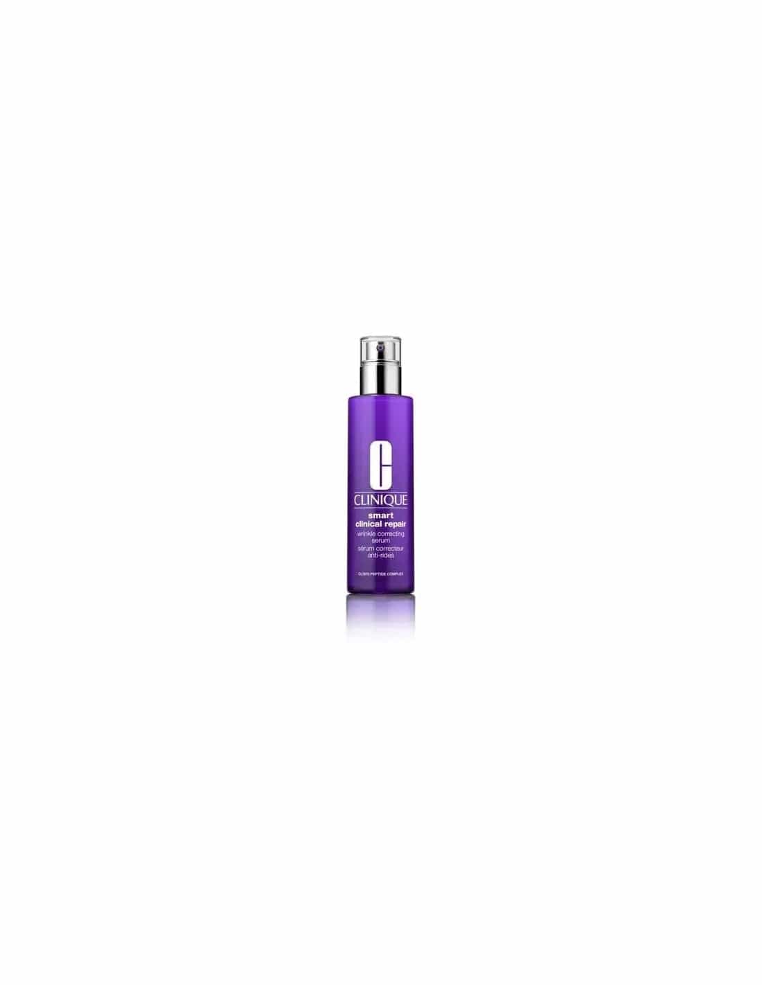 Clinique Smart Clinical Repair Wrinkle Correcting Serum 75ml bottle, smooth skincare product with a sleek design.