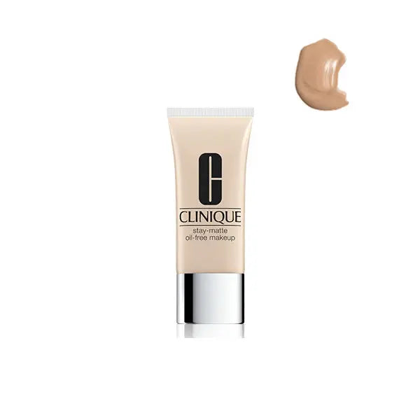 Clinique Stay Matte Oil-Free Makeup in 14 Vanilla, 30ml bottle, with smooth, matte finish and lightweight texture.