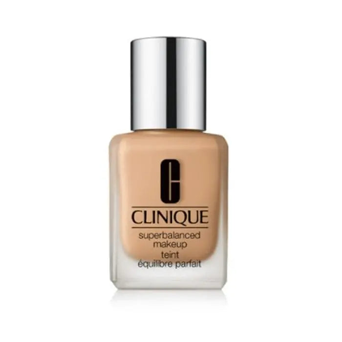 Clinique Superbalanced Makeup in shade 09 Sand, 30ml bottle, with sleek packaging from Jag Couture London - New York.
