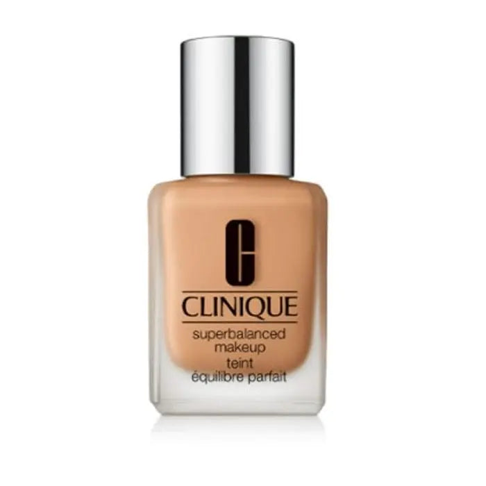 Clinique Superbalanced Makeup in 12 Honeyed Beige, 30ml bottle, showcasing smooth liquid foundation with natural beige tone.