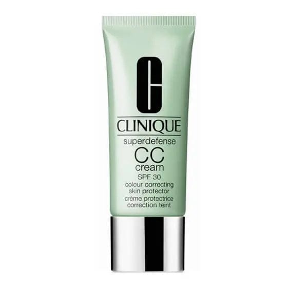 Clinique Superdefense CC Cream in Medium Deep, 40ml, with smooth, radiant finish, displayed in a sleek tube on a neutral background.