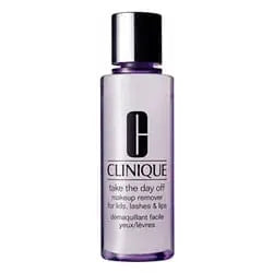Jag Couture London New York Clinique Take The Day Off Make Up Remover 125ml bottle, clear liquid makeup remover for face and eyes.