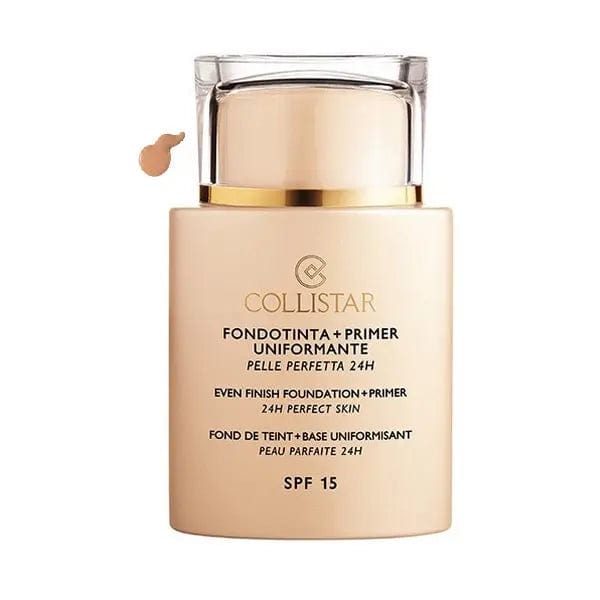 Collistar Even Finish Foundation Plus Primer SPF15 in shade 05 Amber, 35ml, with smooth, flawless skin finish and primer benefits.