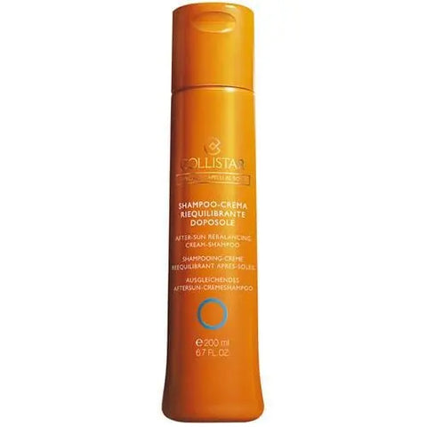 Collistar Perfect Tanning After Sun Rebalancing Cream Shampoo in 200ml bottle, designed to soothe and nourish sun-exposed hair and skin.