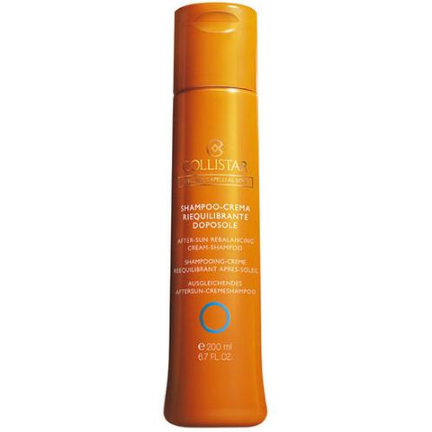Collistar Perfect Tanning After Sun Rebalancing Cream Shampoo 200ml, nourishing hair care for sun-exposed hair, with a sleek bottle.
