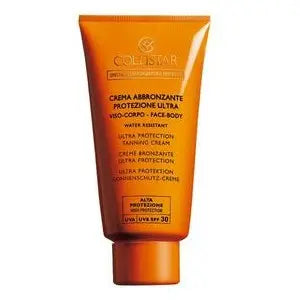 Collistar Perfect Tanning Ultra Protection Cream with SPF 30 in 150ml, featuring smooth cream texture and protective packaging.