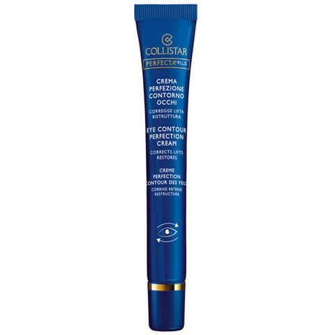 Collistar Perfecta Plus Eye Contour Perfection Cream in a 15ml jar, showcasing smooth, hydrating eye area skincare.