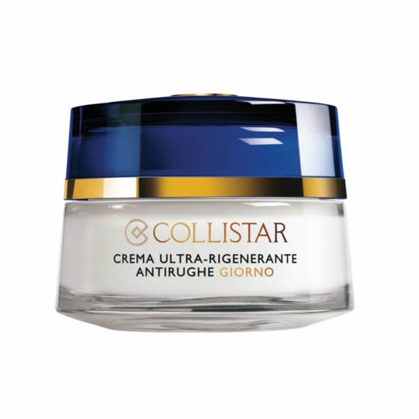 Jag Couture London New York Collistar Ultra Regenerating Anti-Wrinkle Day Cream 50ml jar with smooth, creamy texture.