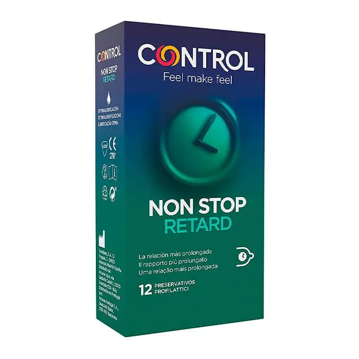 Control Non Stop condoms by Jag Couture London New York, 12-pack, featuring sleek packaging and discreet design.