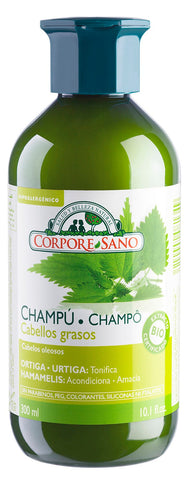 Jag Couture London New York Corpore Champu for oily hair, 300ml bio shampoo in a sleek bottle.