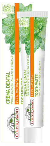 Jag Couture London-New York Corpore Crema Dental Purificante 75ml tube, featuring fresh packaging and product branding.