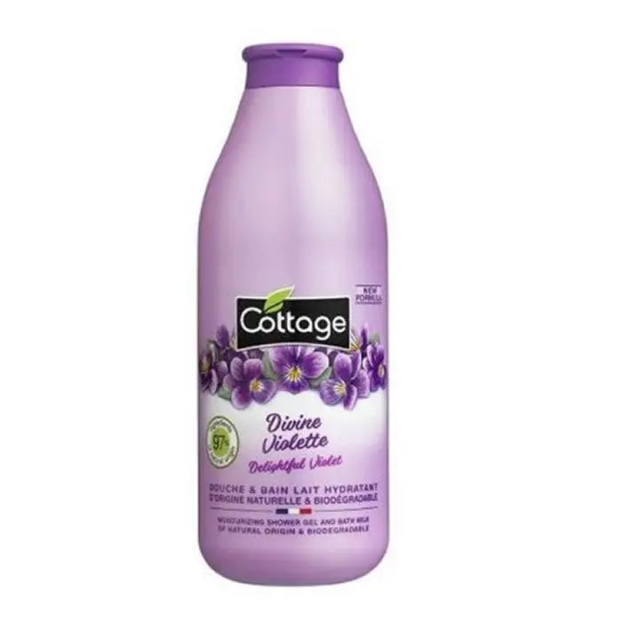 Cottage Divine Violette Milk Shower Gel 750ml by Jag Couture London New York, creamy lavender-scented shower gel in a large bottle