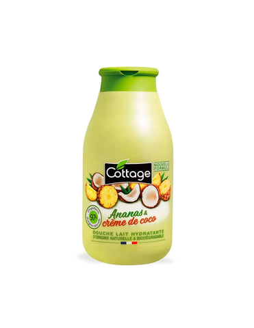 Cottage Gel Ducha 250ml Piña-Coco from Jag Couture London-New York, showing a tropical scented shower gel bottle with pineapple and coconut design.