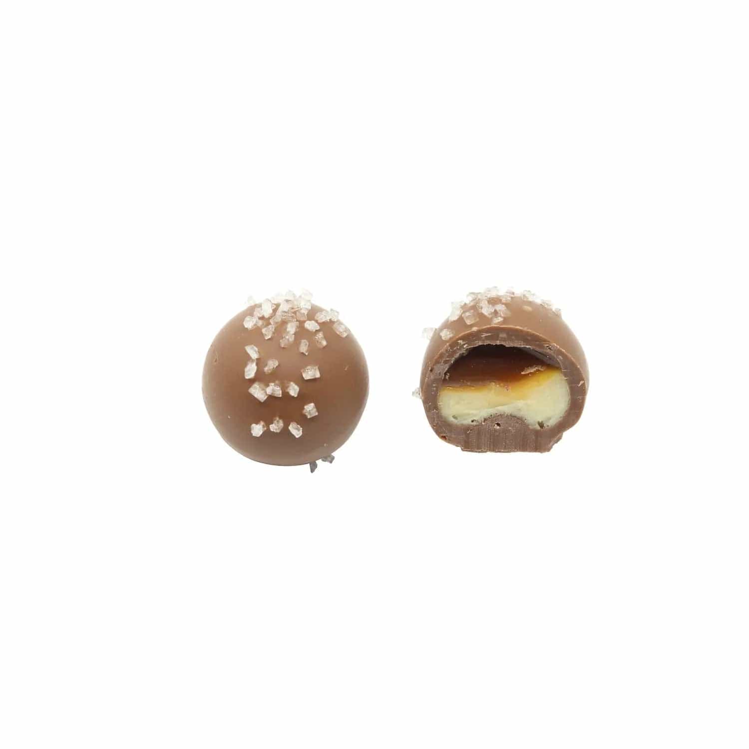 Milk chocolate enrobed crème brûlée cream with caramel from Jag Couture London - New York, 13g.