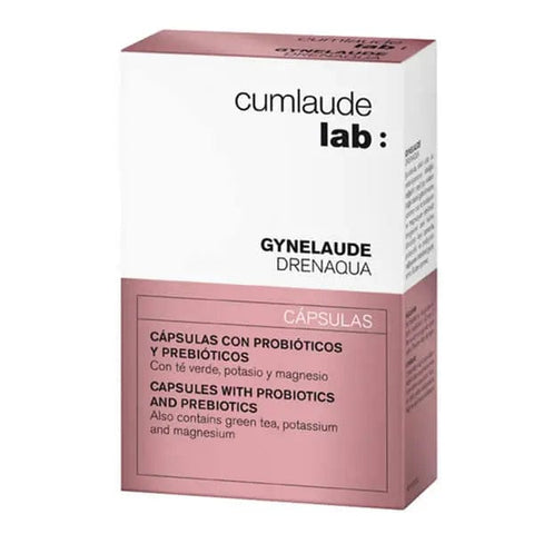 Jag Couture London Drenaqua capsules with probiotics and prebiotics, 30 units, dietary supplement for gut health.