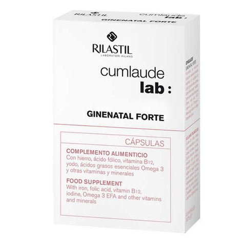 Jag Couture London Ginenatal Forte food supplement capsules, 30-count, in blister pack, designed for reproductive health support.
