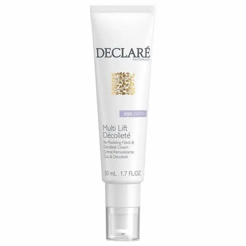 Declaré Multi Lift Décolleté 50ml jar with cream, designed for skin firming and lifting around the décolleté area.