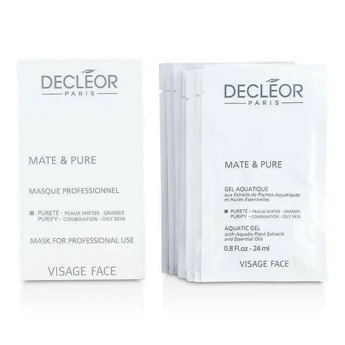 Decleor Mate & Pure Mask in 10x5g sachets, a skincare product from Jag Couture London New York, with a clay and purifying formula.