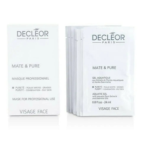 Decleor Mate & Pure Mask 10x5g by Jag Couture London - New York, showing the individual mask sachets for oily and combination skin.