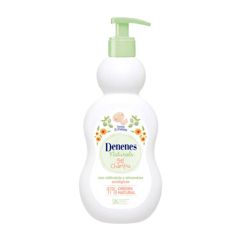 Jag Couture London New York Denenes Naturals Gel and Shampoo 400ml bottle, natural hair care product with clear label and pump dispenser.