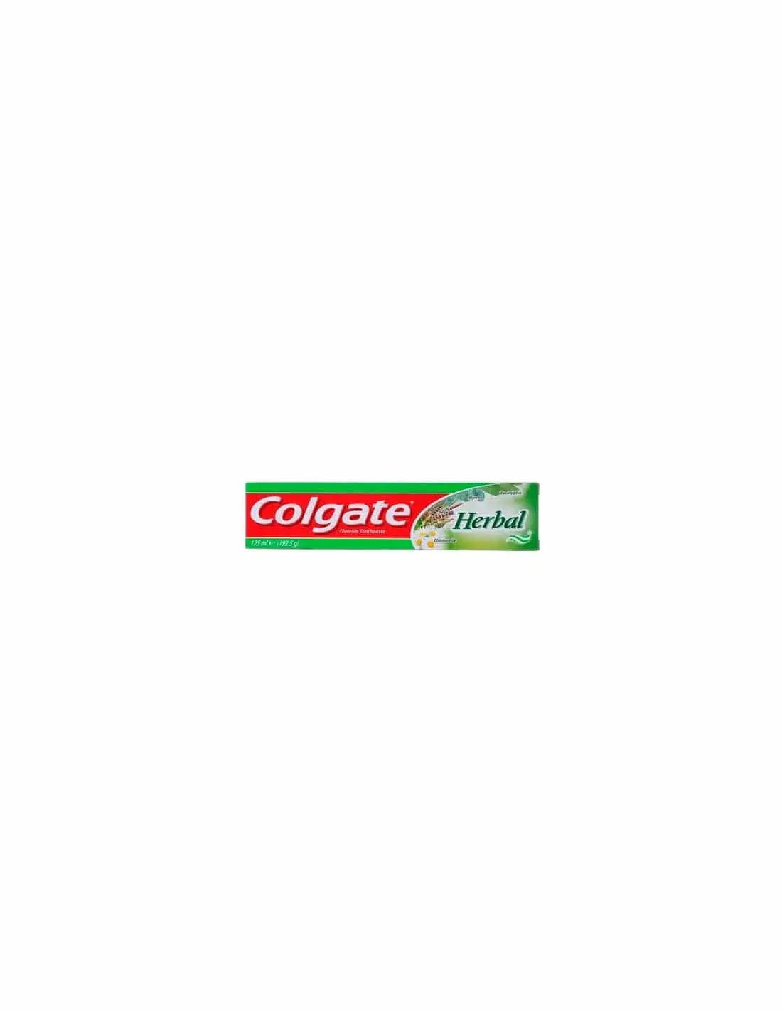 Herbal Dent Colgate 125 toothpaste by Jag Couture London New York, showing the tube with herbal branding and packaging details.