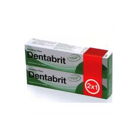 Jag Couture London - New York Dentabrit Fluorine Toothpastes Duo pack, featuring two tubes of fluoride toothpaste for dental care.