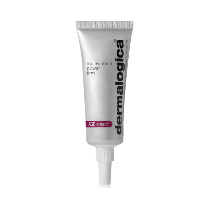 Dermalogica Age Smart Multivitamin Power Firm 15ml jar, skincare product with a sleek container, designed for firming and anti-aging.