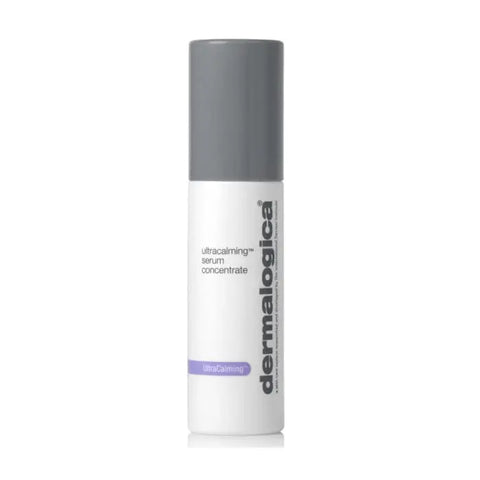 Dermalogica Ultracalming Concentrate Serum 40ml in a clear bottle with a pump, displayed on a neutral background.