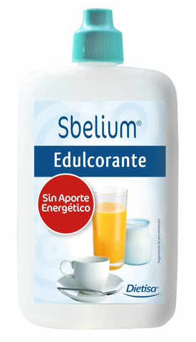 Bottle of Dietisa Sbelium liquid sweetener by Jag Couture London - New York, 130ml, with a clear label and blue cap.