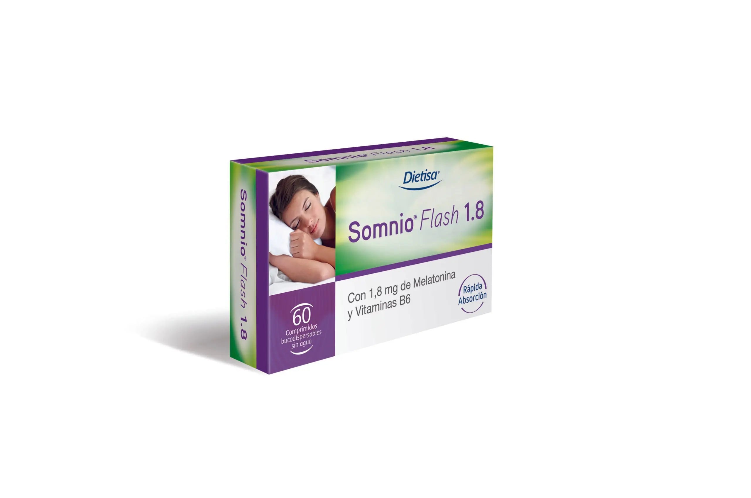 Dietisa Somnio Flash 1.8 mg supplement by Jag Couture London - New York, 60 capsules, dietary supplement for sleep support.