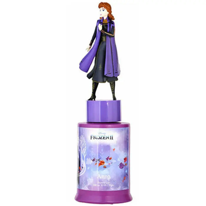 Disney Frozen II Anna 3D shower gel in a 300ml bottle from Jag Couture London, featuring Anna's colorful character design.