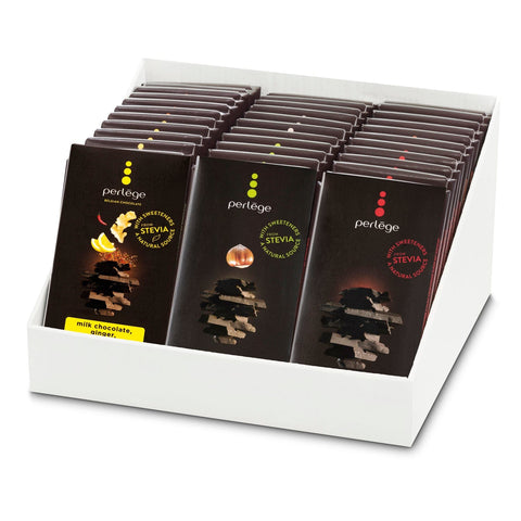 Display of assorted tablets from Jag Couture London New York, showing six flavors in a colorful arrangement.