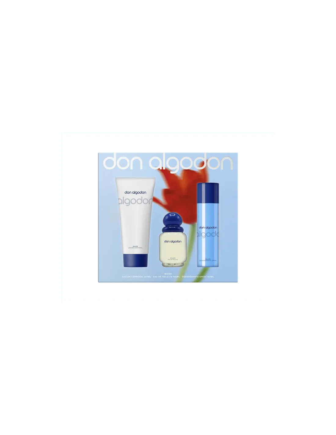 Jag Couture London Don Algodón Est D Algodón 100 Body and 200ml shower gel, soft cotton scent, in a sleek bottle.