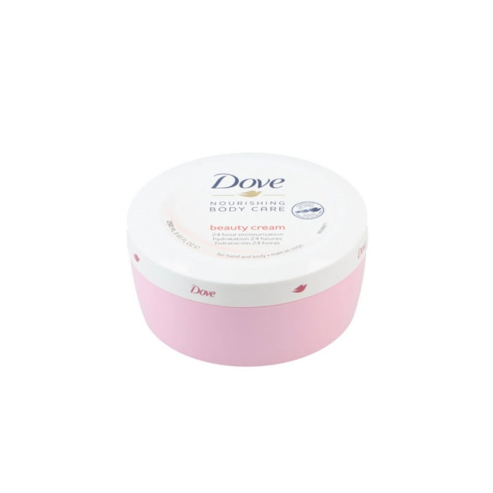 Dove Nourishing Body Care Beauty Cream in 250ml jar with smooth, creamy texture and elegant packaging from Jag Couture London.