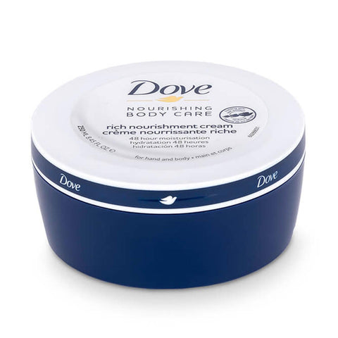 Dove Nourishing Body Care Crema Suavizante Rica in 250ml bottle, moisturizing body lotion by Jag Couture London New York