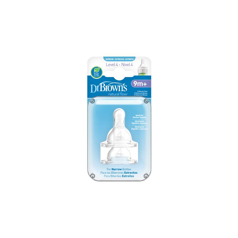Dr. Brown's Level 4 Standard Teat options for baby bottles, shown in a set of two, from Jag Couture London - New York.