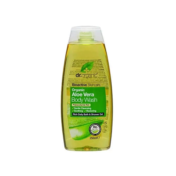 Jag Couture London Aloe Vera Bath and Shower Gel 250ml bottle with clear label and green aloe vera imagery.