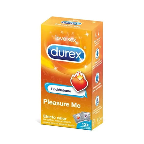 Durex Pleasure Me condoms in a box of 12, by Jag Couture London New York, shown in a sleek package.