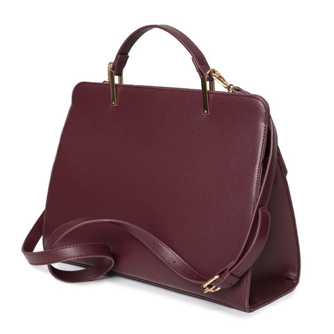 Egon Von Furstenberg X073 Evf2122 Alexia luxury handbag by Jag Couture London New York, beige leather with gold hardware.